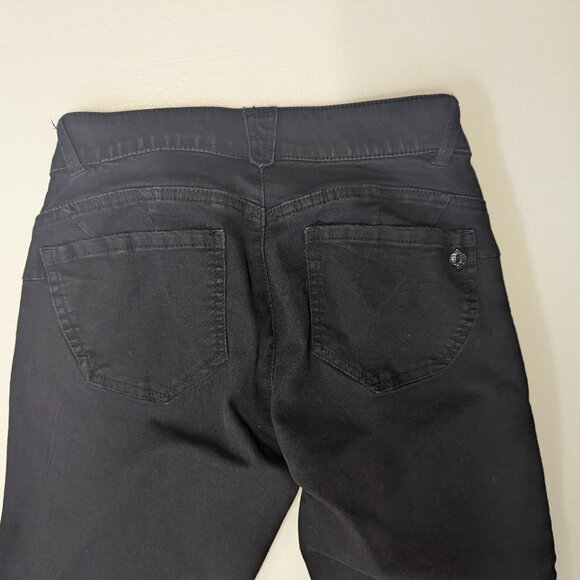 Democracy "Ab"solution® Skinny Leg Mid Rise Denim Ankle Jeggings Sz 2 Black - Picture 3 of 13